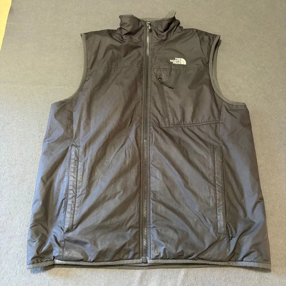 The North Face Full Zip Fleece Lined Vest Men M Outdoors Hike Golf Black
